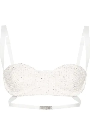 GCDS Bralette i tweed med pailletudsmykning