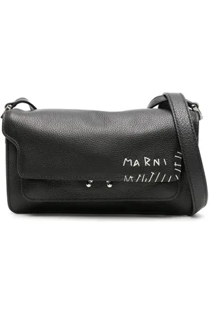 Marni Crossbody-taske i læder med logo-syning
