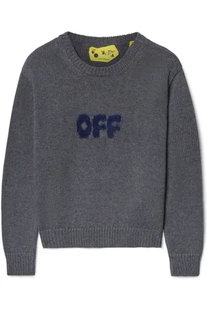 OFF-WHITE Kraftig trøje med børstet logo og piletryk
