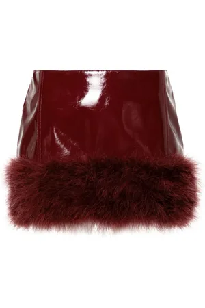 BLUMARINE Kort nederdel med fjerapplikation