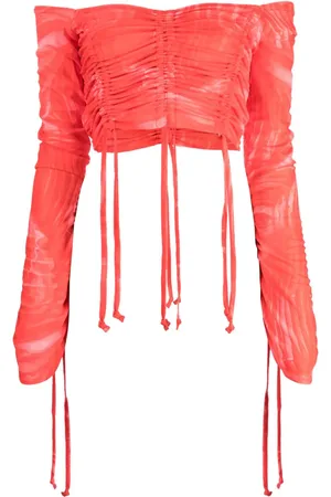 Cannari Concept Cropped strikket top med plisseringer
