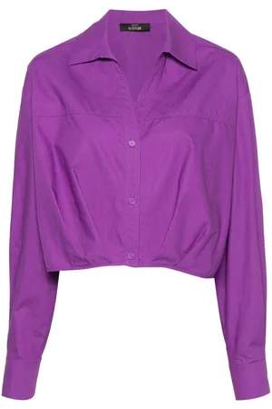 Twin-Set Cropped poplin-skjorte