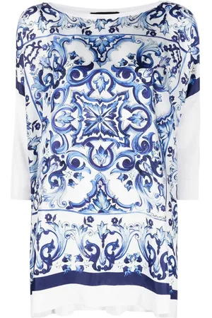 Dolce & Gabbana Bluse med Majolica-tryk