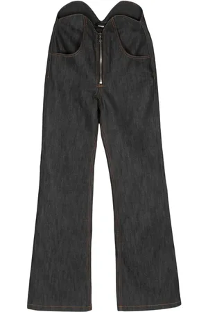 We11 Done Jeans med brede ben og ujævn talje