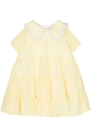 HUCKLEBONES LONDON Midi chiffon-kjole med flæsedetalje