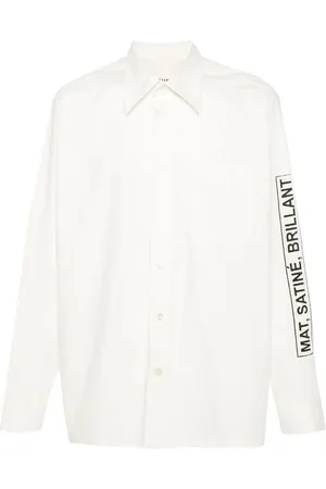 Maison Margiela Skjorte i poplin med slogantryk