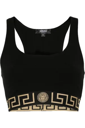 VERSACE Cropped top med Greca-kant