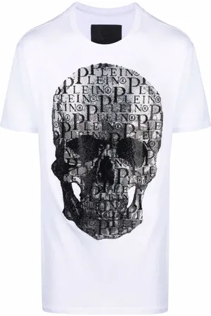 Philipp Plein T-shirt med rund hals og dødningehovedtryk