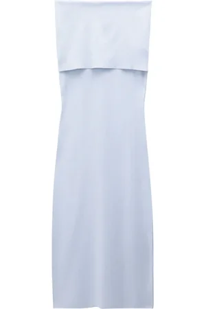 Filippa K Mellemlang foldet kjole med off-shoulder-snit