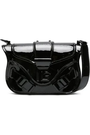 Balmain Blaze crossbody-taske i lakeret læder