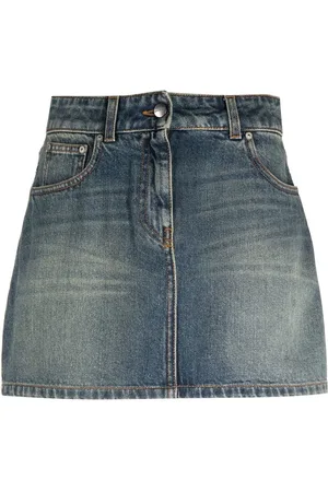 Palm Angels Kort denimnederdel med stjernemotiv