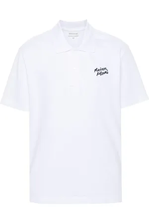 Maison Kitsuné Polotrøje i bomuld med håndskrevet tryk