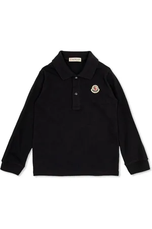 Moncler Langærmet polo med trefarvet kant
