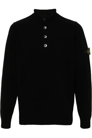 Stone Island Trøje med kompasmærke og høj hals