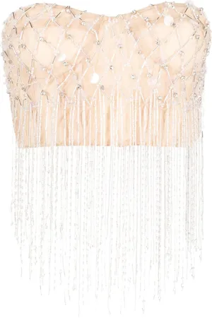 Des Phemmes Cropped top med krystaludsmykning