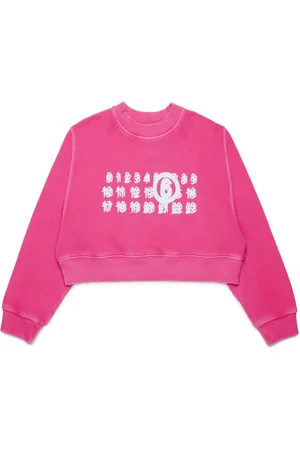 Maison Margiela Cropped sweatshirt med nummertryk