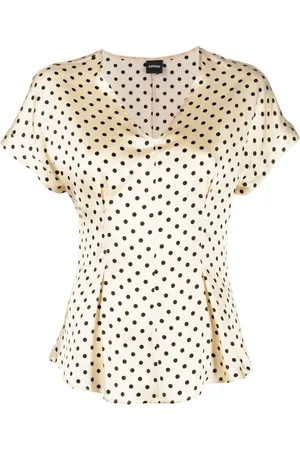 Aspesi Polkaprikket bluse med svaj