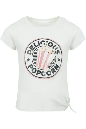 Lapin House T-shirt med popcorn-tryk og sløjfedetalje