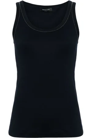Fabiana Filippi Finribbet jersey-top med perlekant
