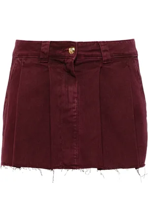 Elisabetta Franchi Kort plisseret denimnederdel