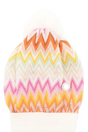 Missoni Strikket hue med zigzag-motiv