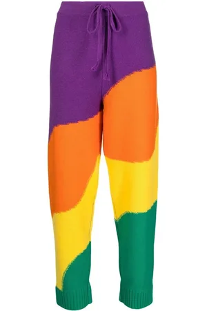 MIRA MIKATI Intarsiastrikkede Wavey bukser med stribet tryk