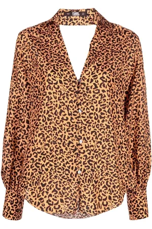 Karl Lagerfeld Silkebluse med leopardtryk uden ryg