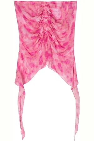 MISBHV Kort nederdel i chiffon med batiktryk