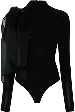 Atu Body Couture Draperet bodysuit med V-hals