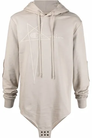 Rick Owens X Champion hættetrøje med broderet logo