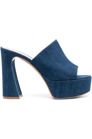 Gianvito Rossi 130mm plateau-mules i denim