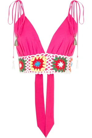 Olympiah Cropped top med hæklet kant
