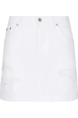 Dolce & Gabbana Denimnederdel med slitageeffekt