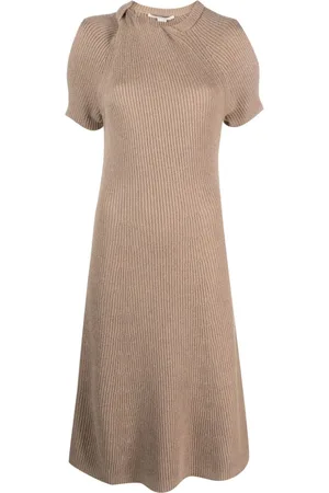 Stella McCartney Kortærmet ribstrikket midi-kjole