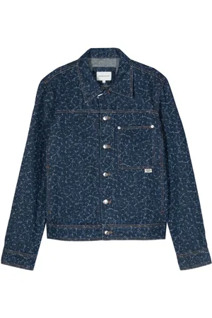 Maison Kitsuné Denimjakke med geometrisk mønster