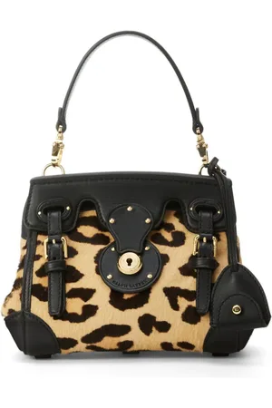 Ralph Lauren Ricky satchel-taske med leopardtryk