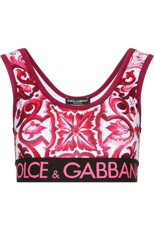 Dolce & Gabbana Cropped top med Majolica-tryk