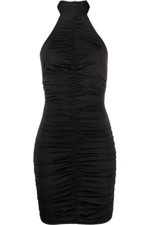 Noire Swimwear Kort ruchet kjole med halterneck