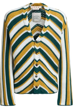 Marni Cardigan med diagonale striber og V-hals