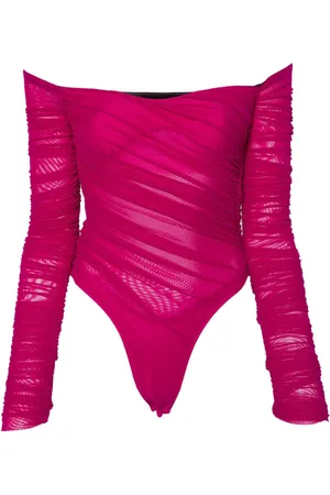 MUGLER Ruchet body med off-shoulder-snit