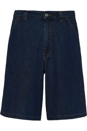 Prada Bermuda-shorts i denim med logoplade