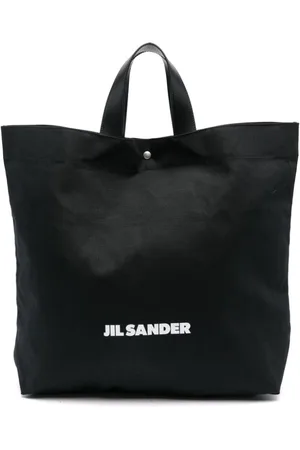 Jil Sander Tote i lærred med logotryk