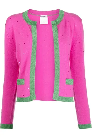 CHANEL 1996 pailletudsmykket cardigan i kashmir