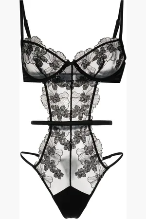 FLEUR DU MAL Bodysuit med blomstrede blonder