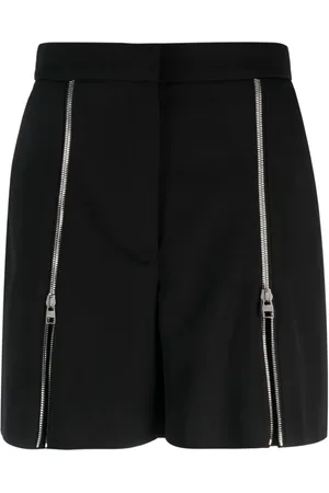 Alexander McQueen Shorts i uld med lynlåsudsmykning
