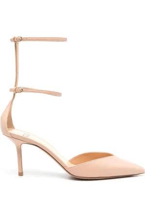Francesco Russo 75mm pumps i læder med dobbeltrem