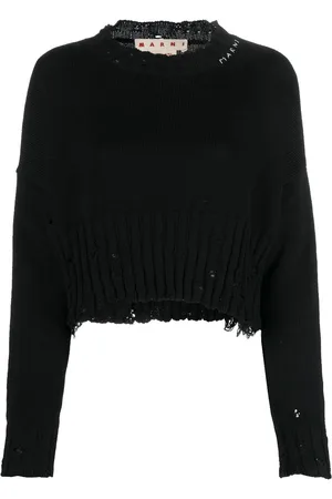 Marni Cropped trøje med slitageeffekt