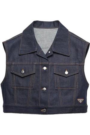 Prada Denimvest med trekantet logo