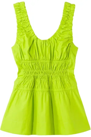 Proenza Schouler Bluse i poplin med samledetalje