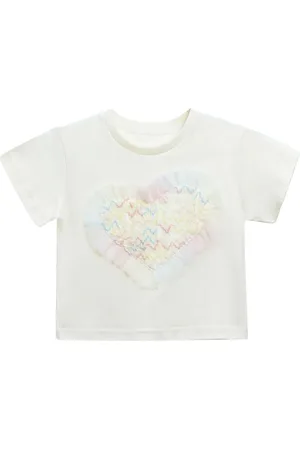 Mimi Tutu Draperet T-shirt med hjerte-applikation